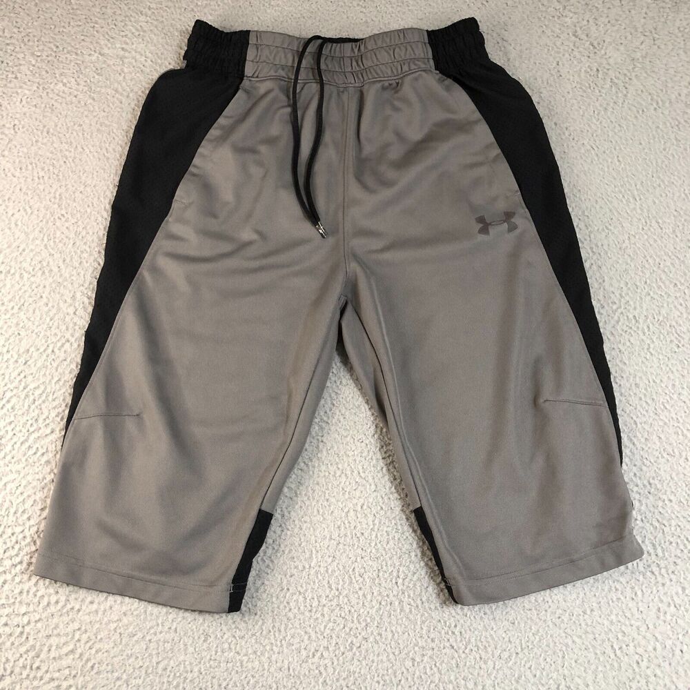 Under Armour Shorts Men Medium Gray Gym Workout 13" Logo Athletic Sportswear Gym